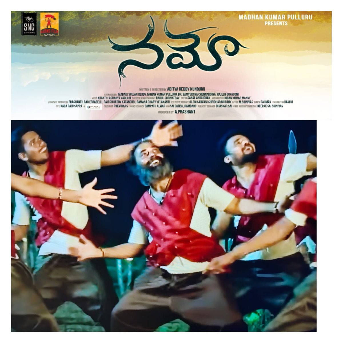 अज्ञानी (@mhaagyaani) on Twitter photo Telugu survival comedy film #NAMO released on 7th June 2024. 
<a href="/VirendraC_Actor/">VIRENDRA CHAUHAN</a> <a href="/mynameisViswant/">Viswant Duddumpudi</a>
@prashantalakun2 <a href="/srinethraoffl/">Sri Nethra Creations</a> @kunduruAditya @vismayaSri <a href="/ActorKatari/">Anuroop Katari</a> <a href="/Shrivatsav3/">Rahul Shrivatsav</a> <a href="/KirankumarMann4/">Kiran kumar Manne</a> <a href="/sanalanirudhan/">sanal anirudhan</a>  <a href="/MediaYouwe/">YouWe Media</a> <a href="/PROSaiSatish/">Sai Satish</a> <a href="/SR_Promotions/">SR Promotions</a> Telugu survival comedy film #NAMO released on 7th June 2024. 
<a href="/VirendraC_Actor/">VIRENDRA CHAUHAN</a> <a href="/mynameisViswant/">Viswant Duddumpudi</a>
@prashantalakun2 <a href="/srinethraoffl/">Sri Nethra Creations</a> @kunduruAditya @vismayaSri <a href="/ActorKatari/">Anuroop Katari</a> <a href="/Shrivatsav3/">Rahul Shrivatsav</a> <a href="/KirankumarMann4/">Kiran kumar Manne</a> <a href="/sanalanirudhan/">sanal anirudhan</a>  <a href="/MediaYouwe/">YouWe Media</a> <a href="/PROSaiSatish/">Sai Satish</a> <a href="/SR_Promotions/">SR Promotions</a>