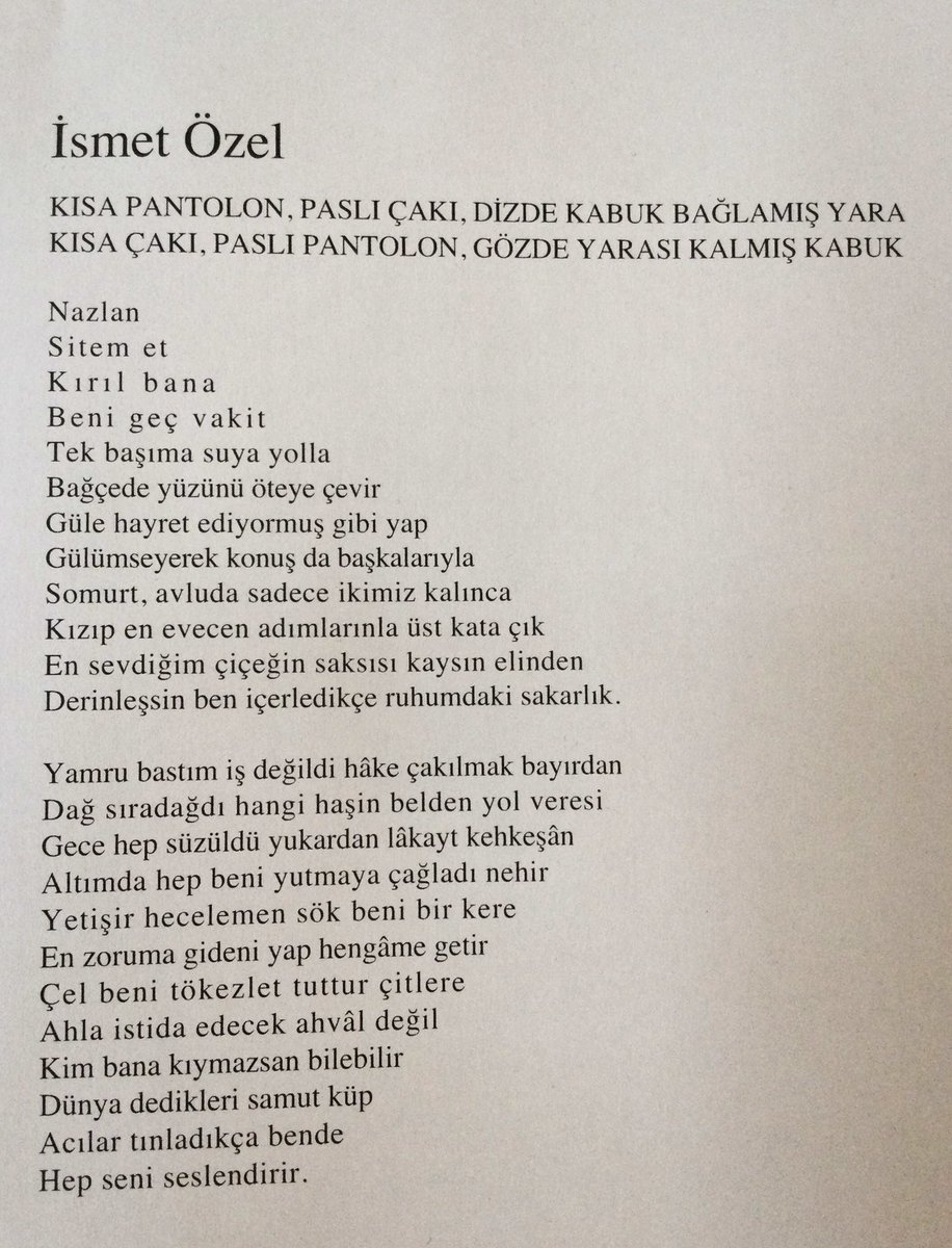 Dönüp dolaşıp okuyorum acayip bir şiir bu