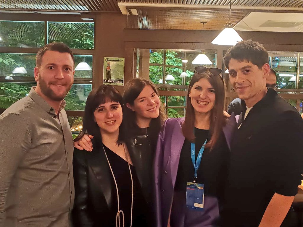 Cristiana Sieiro Santos (@cristianasieiro) on Twitter photo Such a great week in Vienna for #EULAR2024 💪🇦🇹
Always great to see your international friends 🥰
Nos vemos en Barcelona en 2025!
<a href="/lex_panagiotop/">Alexandros Panagiotopoulos</a> <a href="/sarahdyball1/">Sarah Dyball</a> <a href="/gomezg_alvaro/">Alvaro Gomez</a> <a href="/elis_chessa/">elisabetta chessa</a> @ProfYelizPrior Such a great week in Vienna for #EULAR2024 💪🇦🇹
Always great to see your international friends 🥰
Nos vemos en Barcelona en 2025!
<a href="/lex_panagiotop/">Alexandros Panagiotopoulos</a> <a href="/sarahdyball1/">Sarah Dyball</a> <a href="/gomezg_alvaro/">Alvaro Gomez</a> <a href="/elis_chessa/">elisabetta chessa</a> @ProfYelizPrior