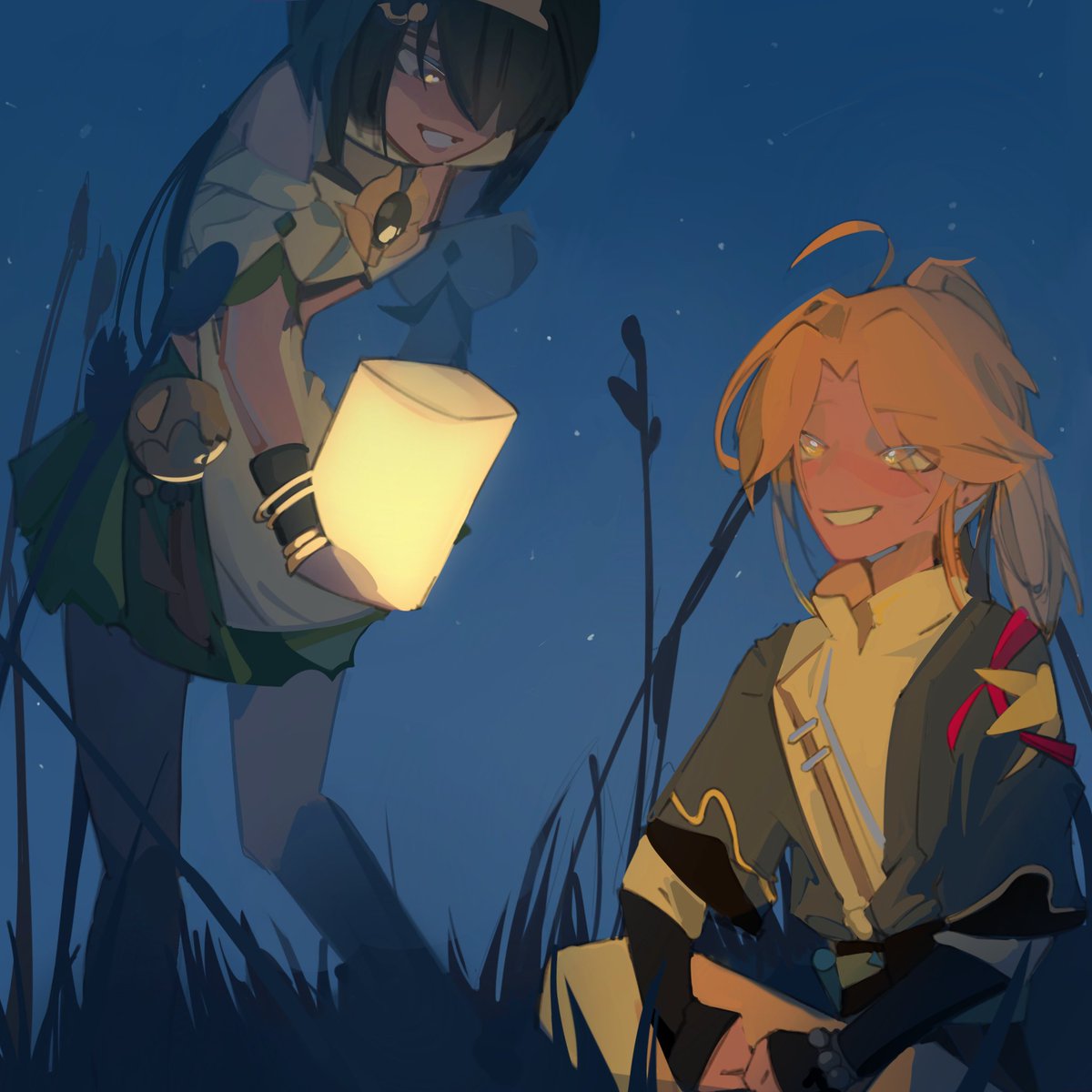 Yunli x Yanqing!! 

the grass is a little lazy #Yanqing #Yunli #HonkaiStarRai