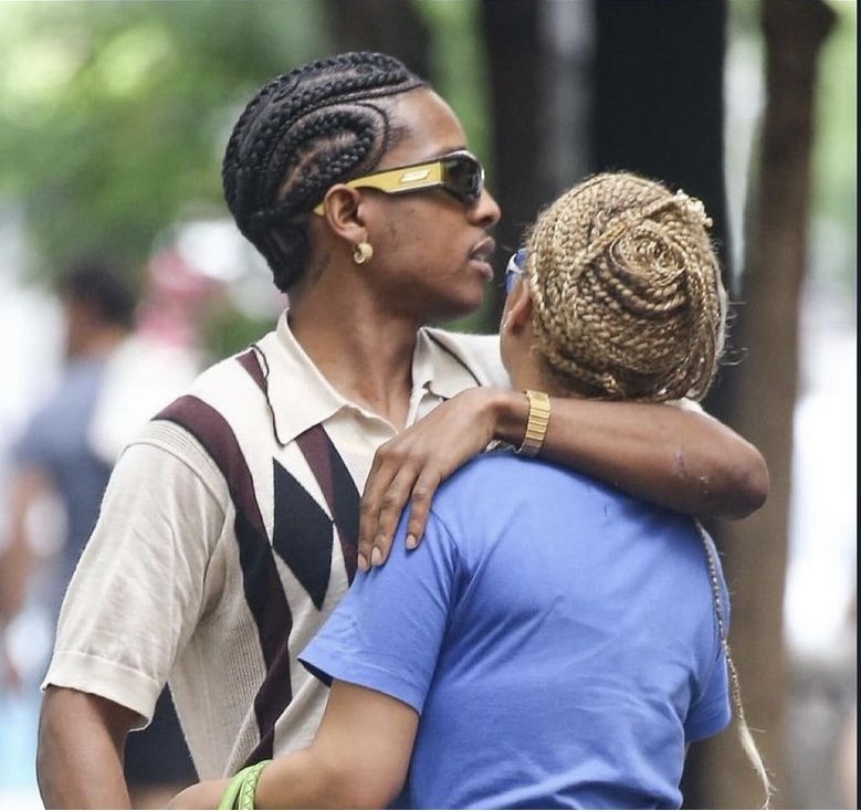 WbvSpa's tweet image. Cute photo of Rihanna &amp;amp; Rocky. Cornrow #hairstyles @gabgonebad