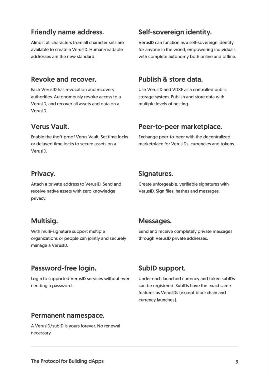 Gamevid4's tweet image. #Verus Self Sovereign ID’s are your own personal websites on the the Verus Internet Protocol 

Take a look at the incredible amount of features, functions, and capabilities under your control when you own one. 👇

$VRSC