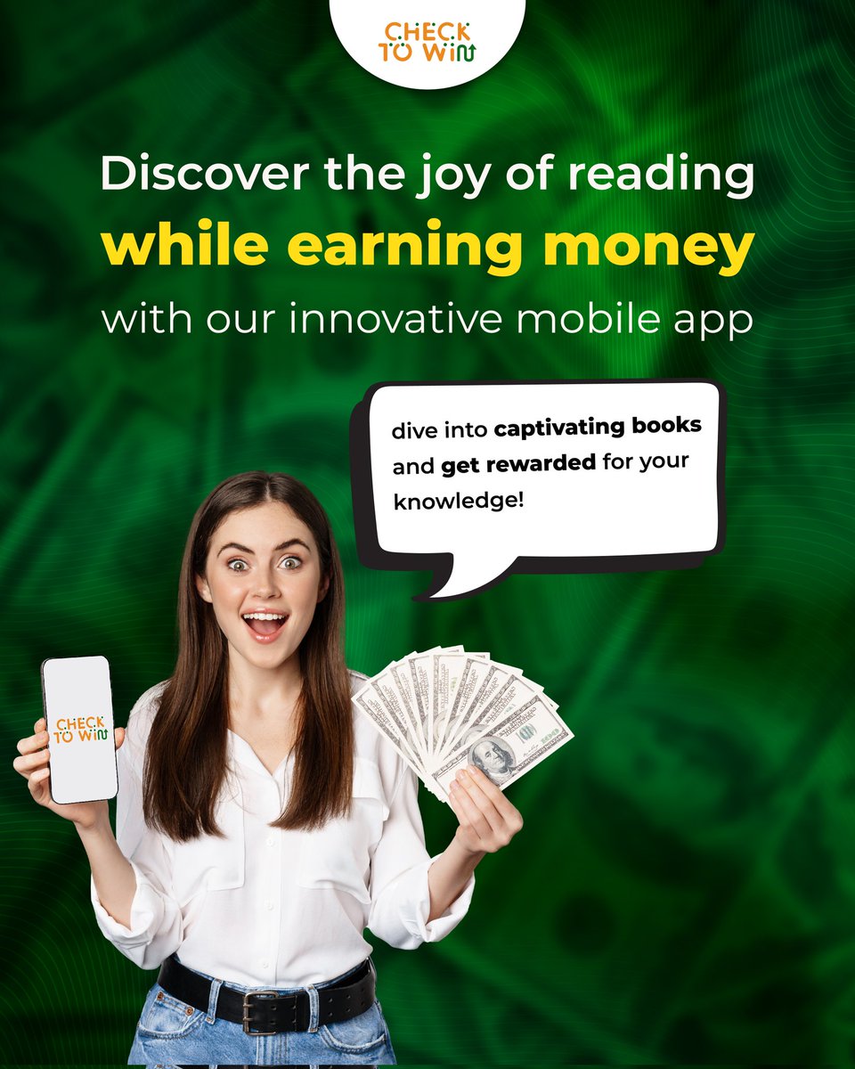 checktowin's tweet image. Discover the joy of reading while earning money
with our innovative mobile app
dive into captivating books and get rewarded for your knowledge!
apps.apple.com/gb/app/check-t…
play.google.com/store/apps/det…
#iosapplication #moneyreading #earningmoney #earneasymoney #gamemoney #earninggames