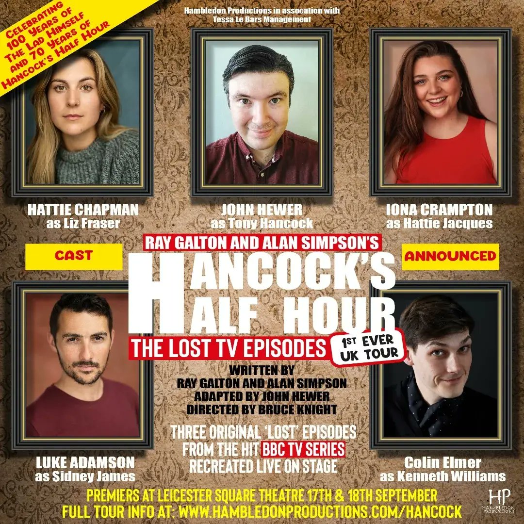 Meet the new inhabitants of 23 Railway Cuttings, East Cheam. 

Hancock's Half Hour - The Lost TV Episodes premiers at <a href="/lsqtheatre/">Leicester Square Theatre</a> before heading across the UK on a 40+ date tour.