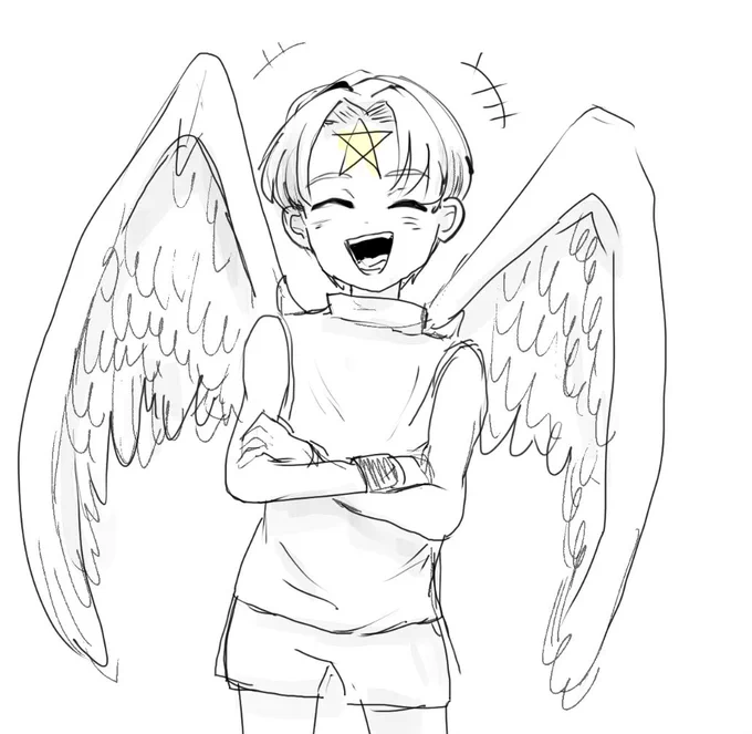 こういう擬人化かいてた。 筋肉かけない人。 