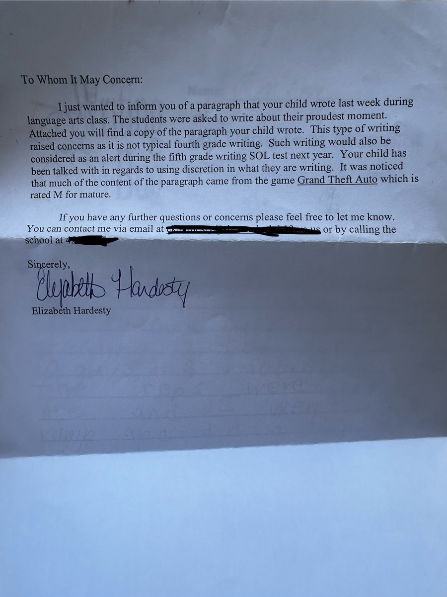 ryyion's tweet photo. just found this letter from when I got in trouble in 4th grade for writing about GTA as my proudest moment https://t.co/Di4182FqqL