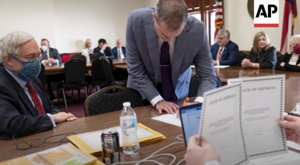 In case you were curious – this is my opponent signing illegal documents at a meeting of Donald Trump's fake electors in 2020.

He's since been indicted for it. And he's still in the State Senate.

I quit my job working in election security to run against him.