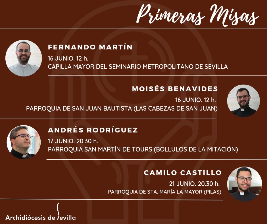 ➡️ Primeras misas de los nuevos sacerdotes diocesanos. 
#Ordenacionessacerdotales24 #IglesiaenSevilla

@prensacee <a href="/ecclesiacope/">Ecclesia COPE</a> 
<a href="/PVsevilla/">Pastoral Vocacional Sevilla</a> <a href="/SeminarioSev/">Seminario de Sevilla</a>
