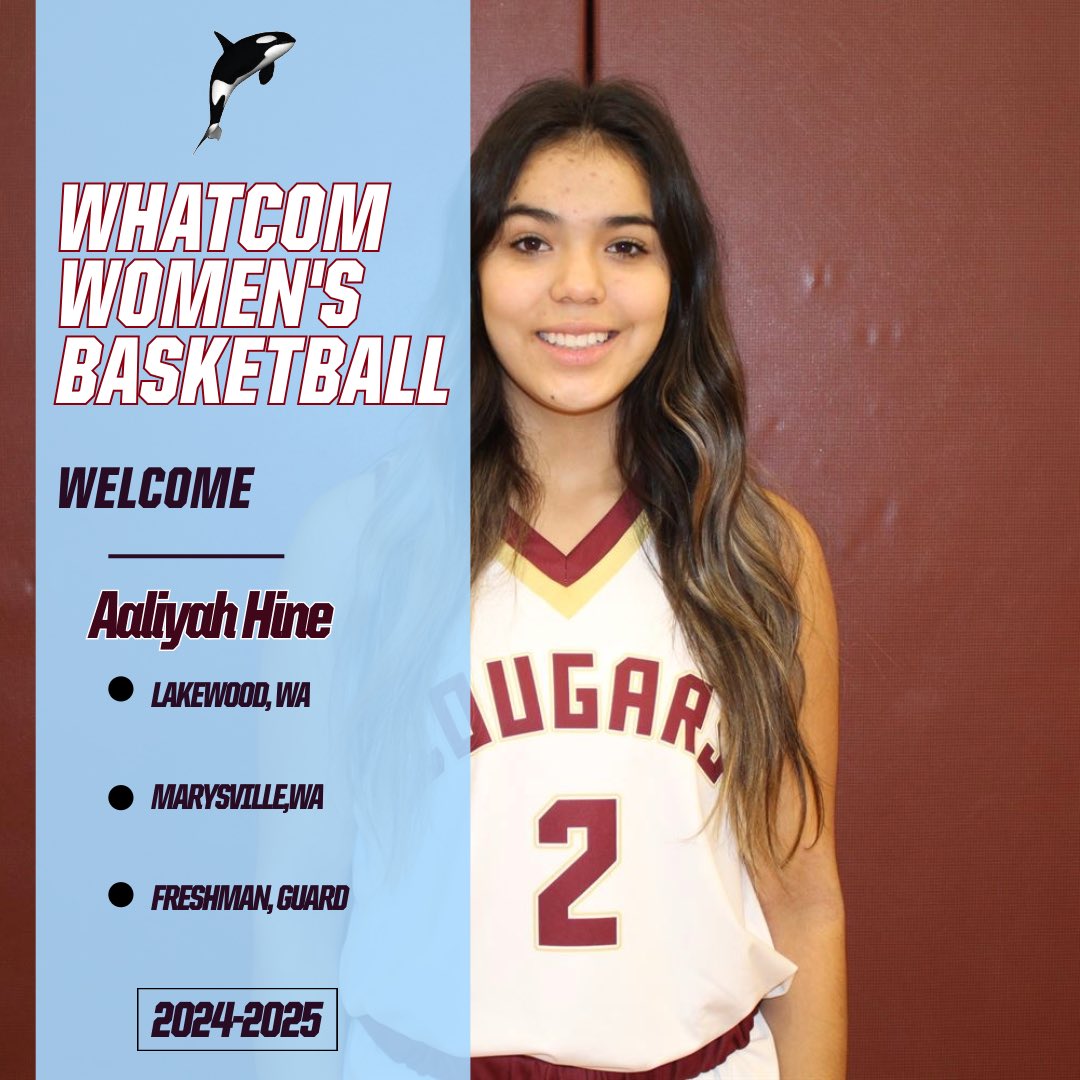WhatcomCCWBB's tweet photo. 🏀Welcome New Orca, Aaliyah Hine 🏀
Aaliyah will be a freshman guard for the ‘24-‘25 team. She is from Marysville,WA where she went to school at Lakewood High School.
#basketball
#whatcomcommunitycollege
#goorcas🏀 https://t.co/DGfYrwFdUU