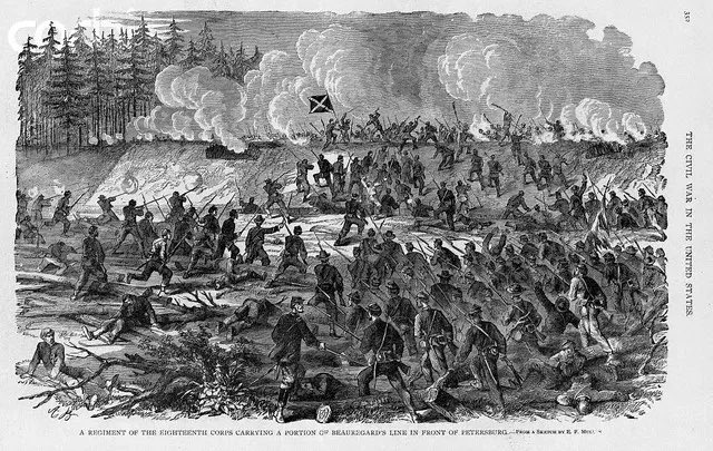 Civil War on this day in 1865 (@livecivilwar) on Twitter photo W.F. βBaldyβ Smith advances on Petersburg with the XVIII Corps
Only a few thousand rebel defenders man the trenches
The federals capture miles of the rebel works, but even with the arrival of the II Corps, Smith postpones following up his success until tomorrow W.F. βBaldyβ Smith advances on Petersburg with the XVIII Corps
Only a few thousand rebel defenders man the trenches
The federals capture miles of the rebel works, but even with the arrival of the II Corps, Smith postpones following up his success until tomorrow