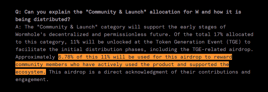 Axel_bitblaze69's tweet photo. Umm interesting things on CT right now, I see a few people happy with Layerzero's 2nd snapshot and a few coping that it's not needed.

~ "Wish I had done this, wish I had done that."

Well, you might have missed the Layerzero 2nd Snapshot, but there's something coming up in the next few weeks.

➜ Remember $W allocated 17% to the community ?  But only 11% has been distributed so far.

➜ Which is 6M tokens.

Well well well, they even mentioned that this 6.78% will go to the community members who have "Actively" used the product.

Sounds similar to Layerzero's approach, huh???

Well, the Wormhole transactions are hitting pretty low daily, like 5-6K transactions.

It seems like pretty low activity is going on there, so if they decide to repeat the same thing by taking another snapshot, then things can be lucrative.

------------------

📌 What I am doing "Onchain":

So best thing to do is farm the projects which are tokenless and are using Wormhole tech , this way even if Wormhole doesn't airdrop 6% to the onchain activity you still qualify for other airdrops

➜ List of Some :

1. @MayanFinance and @magpieprotocol :

▸  I'm pushing some Basic cross chain transactions from Solana to EVM

2. @CatalystAMM (Underfarmed)  :

Basically they are powered by Wormhole have raised 4.2M from @TheSpartanGroup and @circle.

▸ Swap from OP to Base, And farming "Catalyst Eggs" basically their point system

3. @superformxyz :

They have raised 6.5M from @polychaincap , @circle and have a Tournament ( point system ) going on rn

▸ You need to use Wormhole as a data bridge here, I am using Hyperlane frequently though to hit Hyperlane transactions

4. @C3protocol :

They have raised 9.6M from @jumpcapital and have a point system going on right now, C3 points

▸ Basically deposit and withdrawals use Wormhole.

-----------------

📌 Note:

I'm not saying that pushing transactions might qualify you for that 6%, they might give them to Staking or other related activity too lol, so don't burn too much, just have a few transactions just in case.

It might be Staking too, So if you are staking, complete the Galaxe quest and claim the Staker role.