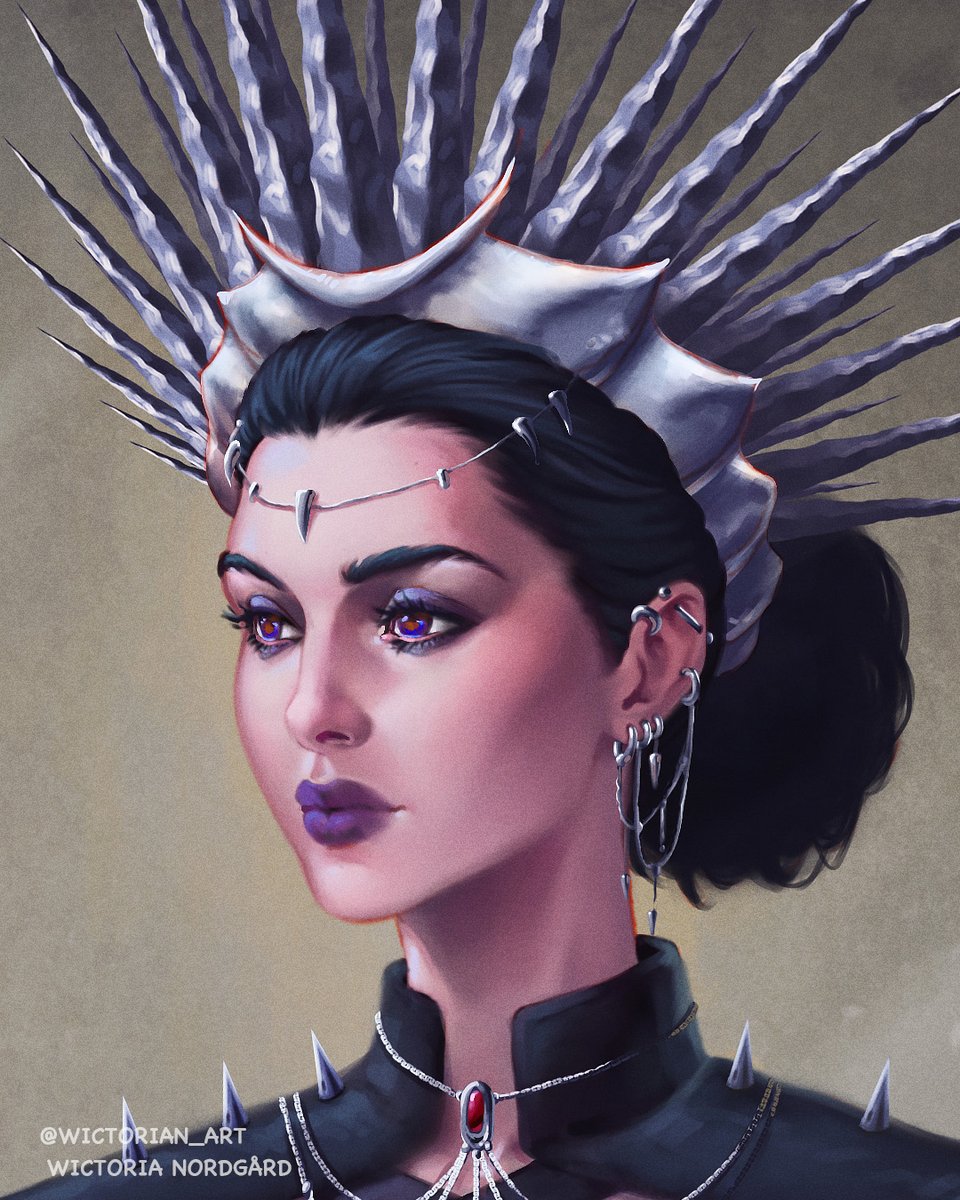 Close up of Adrienne, The everlasting Moon. Queen of Vampires.

#vampire #art #digitalart #painting #lady #unicorns #horror #blood #crown