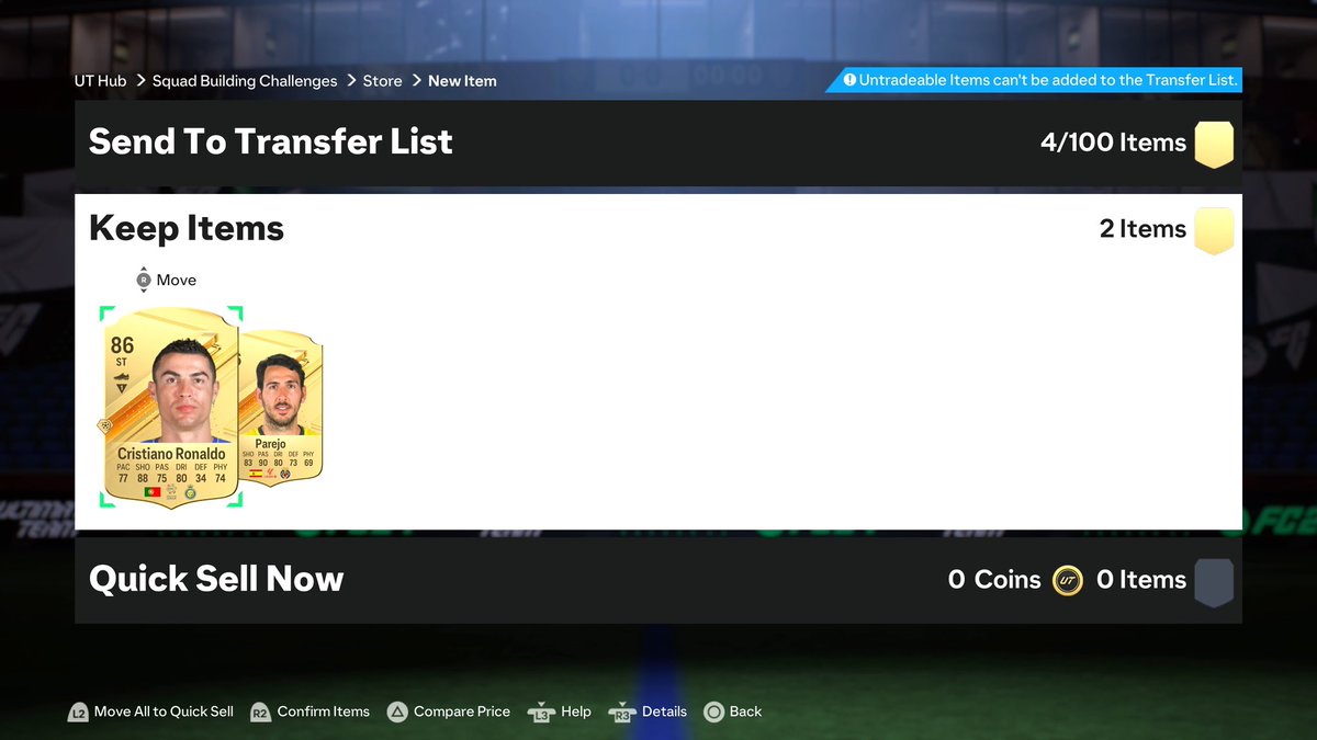 EA delivering me a Ronaldo card 🤝

86x2 double upgrades have been a W