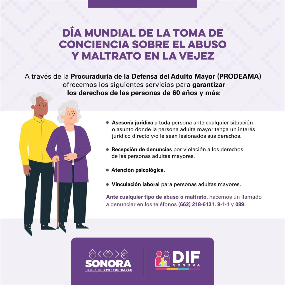 gobiernosonora's tweet photo. 🟠 Hoy, en el Día Mundial de Toma de Conciencia del Abuso y Maltrato en la Vejez, reiteramos nuestro compromiso con las y los adultos mayores. 

A través de la Procuraduría de la Defensa del Adulto Mayor del Estado de Sonora de @DIFSonora, garantizamos los derechos de las personas mayores de 60 años y más en situación de riesgo.

#CompromisosFirmes #TierraDeOportunidades