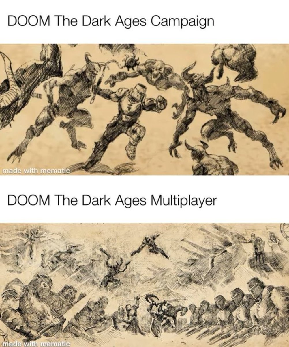 MrMidnai's tweet photo. Will DOOM: The Dark Ages see the return of classic deathmatch multiplayer? Lore wise it would make a lot of sense. At some point in the lore there was a civil war between those who sided with the Maykrs and those who sided with the Night Sentinels. https://t.co/iOenN3goM1