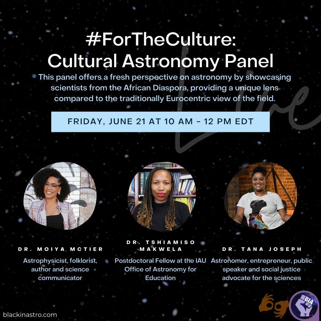 BlackInAstro's tweet image. You know every year we gotta do it #ForTheCulture 💅. Register to watch our Cultural Astronomy Panel for #BlackSpaceWeek: us06web.zoom.us/webinar/regist…