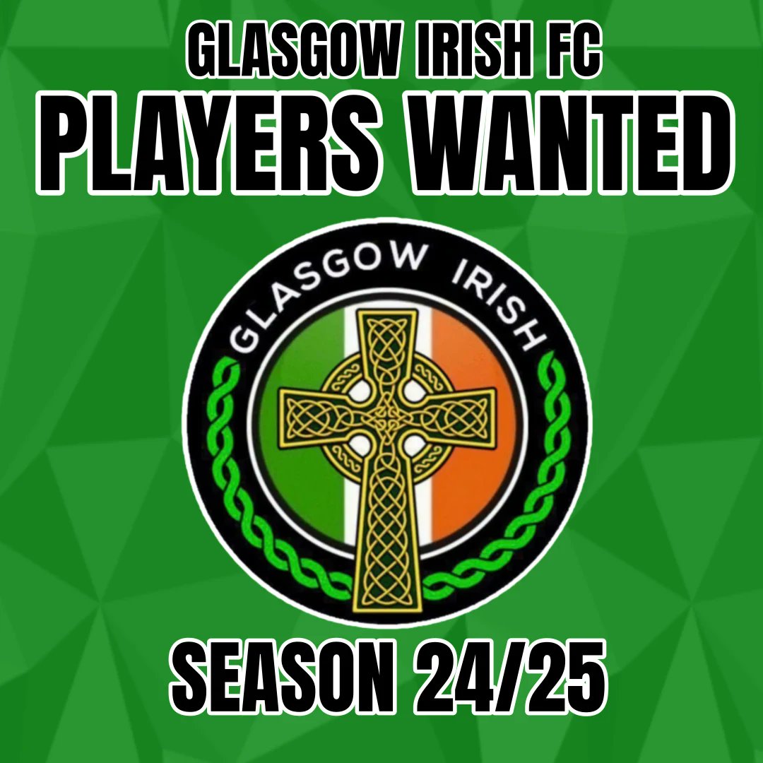 Our preseason starting very soon and still on the lookout for players to add to our squad for the upcoming season.

If you are looking for a new challenge please message our socials.

Players in all positions welcome.

Please share this out

🇮🇪🍀 MON THE IRISH 🍀🇮🇪