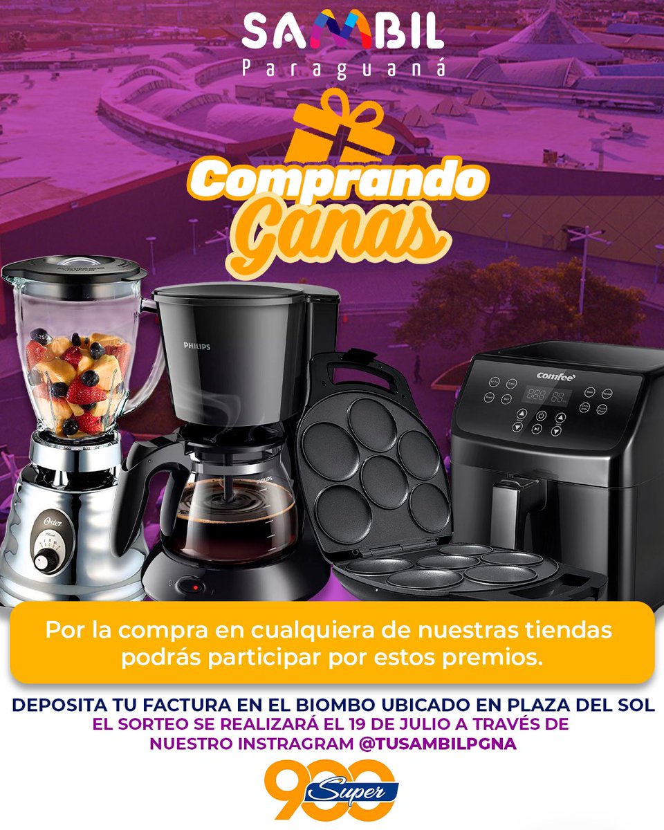 ¡Comprando Ganas! 🫰🏻 
Con cualquier factura de tus compras en nuestras tiendas puedes participar 🙌🏻⚡️ 

Nos unimos a nuestros panas de <a href="/Super900ve/">El Nove</a>  para premiar tus compras 🛍️  

Deposita tu factura en nuestro biombo, deja tus datos al reverso y listo ✅  

#15junio 
#premios