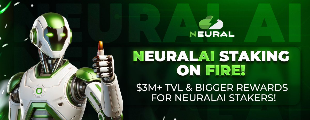 📢 NeuralAI Staking on Fire! $3M+ TVL &amp; Bigger Rewards for NeuralAI Stakers!

The NeuralAI staking program is on fire! Since its launch last Wednesday, the Total Value Locked (TVL) has surpassed a whopping $3,000,000!

🔥 But that's not all! We've boosted the first round of