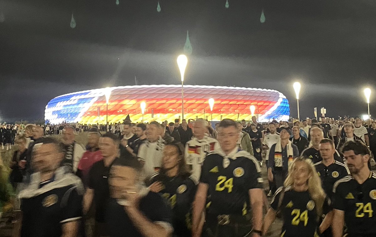 Scotland fans I just wanted to say we got absolutely pumped but I have genuinely received countless messages from Germans thanking us for our atmosphere and buzz about the city 

Honestly our team may be completely crap but our fans will never be. 

That’s a small win I’ll take🏴󠁧󠁢󠁳󠁣󠁴󠁿