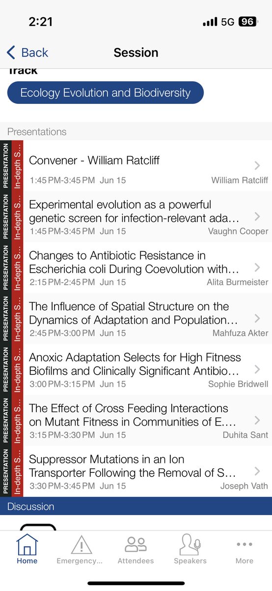 Will Ratcliff (@wc_ratcliff) on Twitter photo Our session on Microbial Experimental Evolution at #ASM2024 is under way! <a href="/vscooper/">Vaughn Cooper (see: vscooper@bsky)</a> kicked us off with a killer first talk, using experimental evolution to reverse engineer the population composition and dynamics of P. aeruginosa in CF patients. Beautiful detective work! Our session on Microbial Experimental Evolution at #ASM2024 is under way! <a href="/vscooper/">Vaughn Cooper (see: vscooper@bsky)</a> kicked us off with a killer first talk, using experimental evolution to reverse engineer the population composition and dynamics of P. aeruginosa in CF patients. Beautiful detective work!