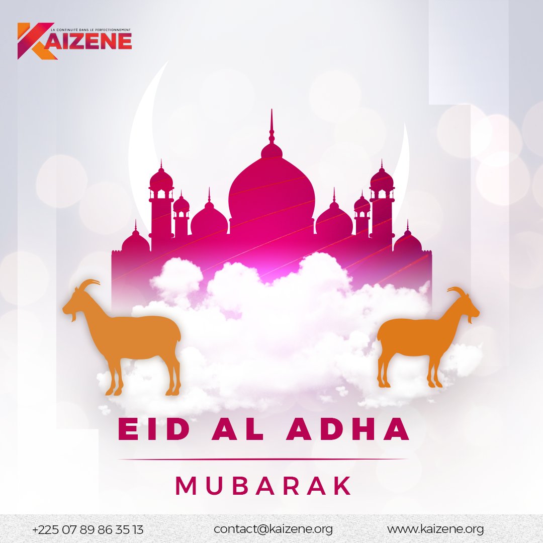 En ce jour béni, que vos prières soient exaucées et vos sacrifices acceptés. Que la fête de la Tabaski soit pour vous et vos proches une source de bénédictions infinies.

✨🌙🕌Bonne Fête de la Tabaski !

#Kaizene #Tabaski #AïdAlAdha #PaixEtJoie #GratitudeEtPartage