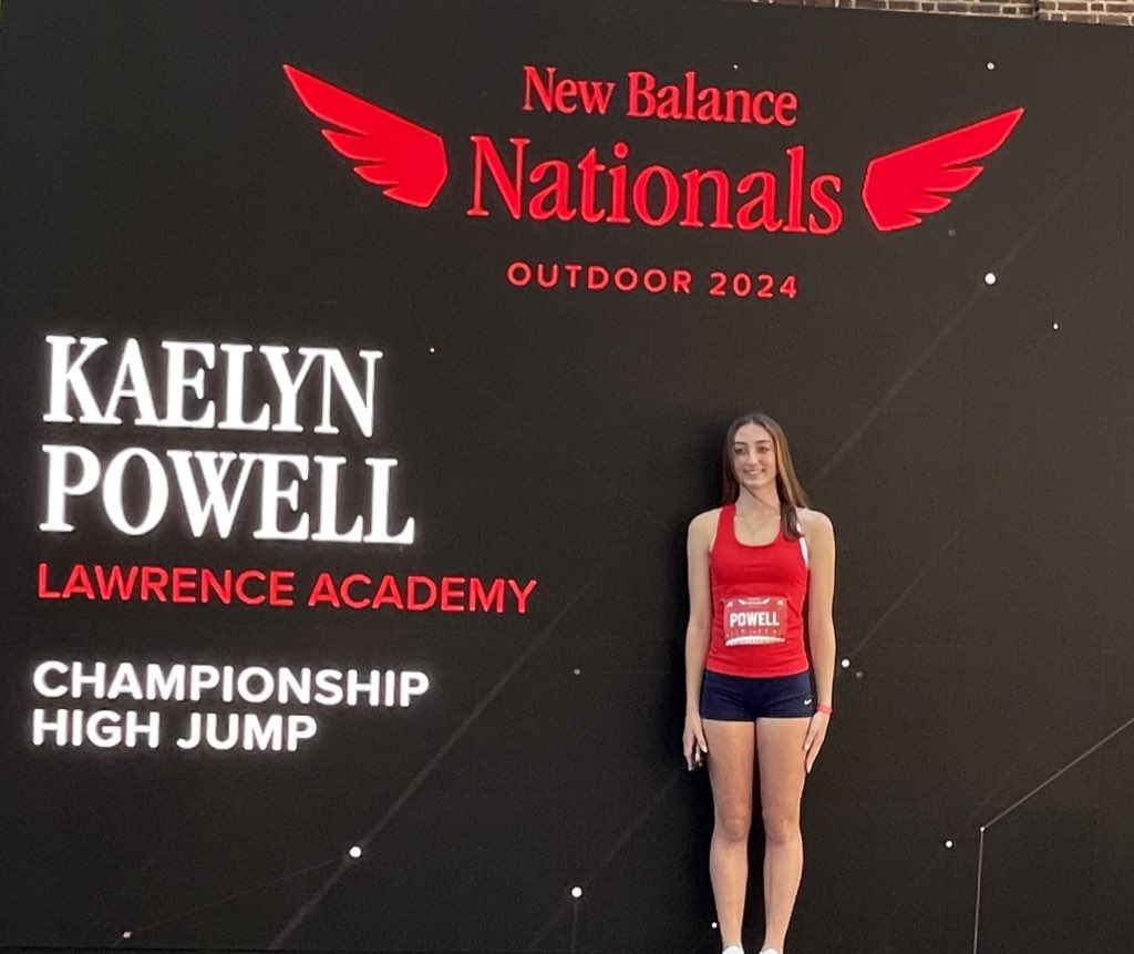 nate_gartner's tweet photo. Kaelyn Powell ‘26 is off to a heck of summer break! Today she competed at the New Balance Nationals and took 14th in the high jump with a jump of 5’5.25”! Great job Kaelyn! #LATF https://t.co/paxKtvJFHK