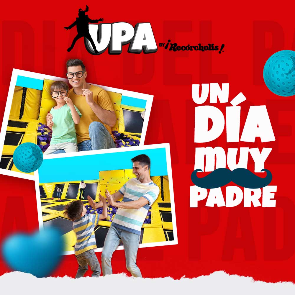 UpaRecorcholis's tweet photo. 🎊 ¡Día del Padre en UPA! 🎊
Este Día del Padre, regálale un día lleno de diversión y saltos en UPA.
🌈 Ven y disfruta de nuestras emocionantes atracciones y actividades que harán que papá se sienta especial.

#Elevaladiversión #DíaDelPadre #UPA https://t.co/AuMXjrSvxE