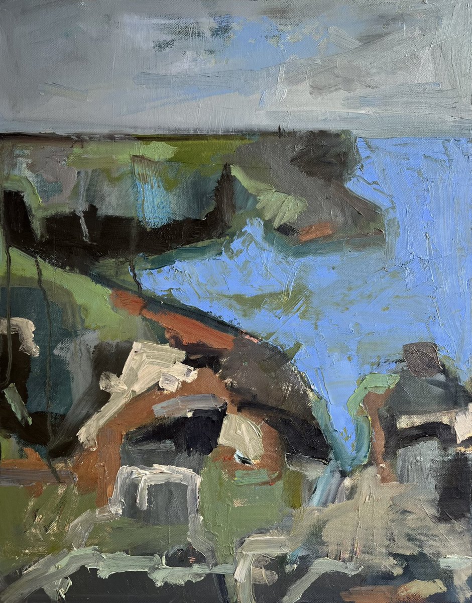THE BAY. Oil on canvas board. 80x60cm. Inspired by Cape Cornwall. SOLD