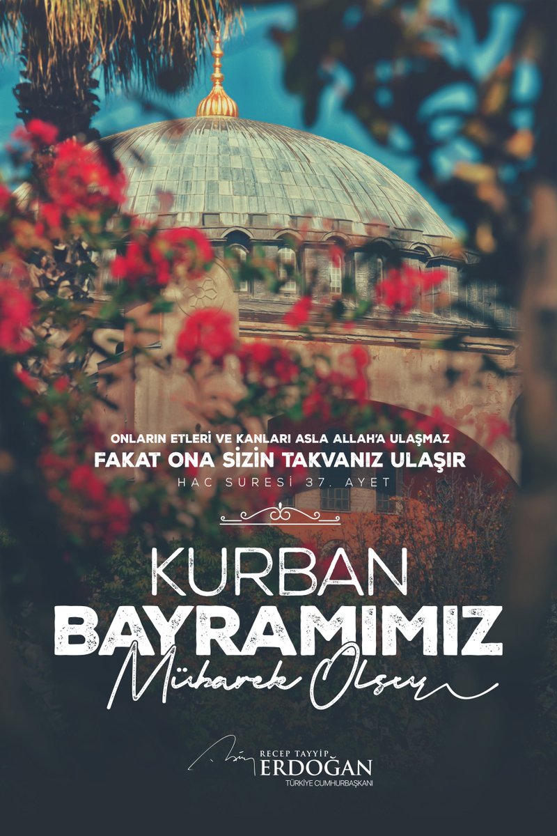 Milletimizin ve İslam âleminin Kurban Bayramı’nı gönülden tebrik ediyorum.

Bayramın kalplerimize huzur, ülkemize esenlik, Filistin ve Sudan başta olmak üzere gönül coğrafyamıza barış getirmesini diliyorum.

Bayramımız mübarek olsun.