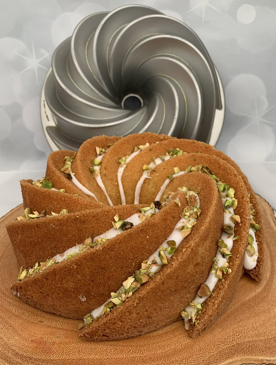 Robert Allen (@rob_c_allen) on Twitter photo Lemon drizzle #Bundt, with a lemon icing & chopped pistachios, baked in <a href="/NordicWareUK/">NordicWareUK</a> heritage pan. #TwitterBakeAlong Lemon drizzle #Bundt, with a lemon icing & chopped pistachios, baked in <a href="/NordicWareUK/">NordicWareUK</a> heritage pan. #TwitterBakeAlong