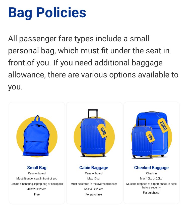 darrowshire's tweet photo. @askryanair Hello, is there a maximum measurement to the 10kg checked in baggage? Or is it the same as 20kg checked in baggage? I can't seem to find it anywhere! Your chatbots are not very helpful https://t.co/V2g6BEyIw6