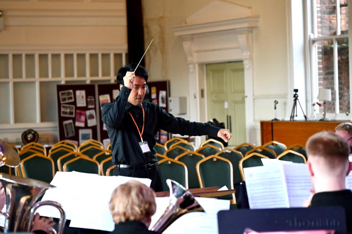 Five outstanding finalists have been chosen and we start the evening rehearsal with the @ecclesboroughband and So Matsukawa from Japan 🇯🇵 working on Blue Rondo A La Turk #BBCA #ConductingCompetition2024 #Maestro #ConductorsLeadFromTheFront #Finalists #Yamaha