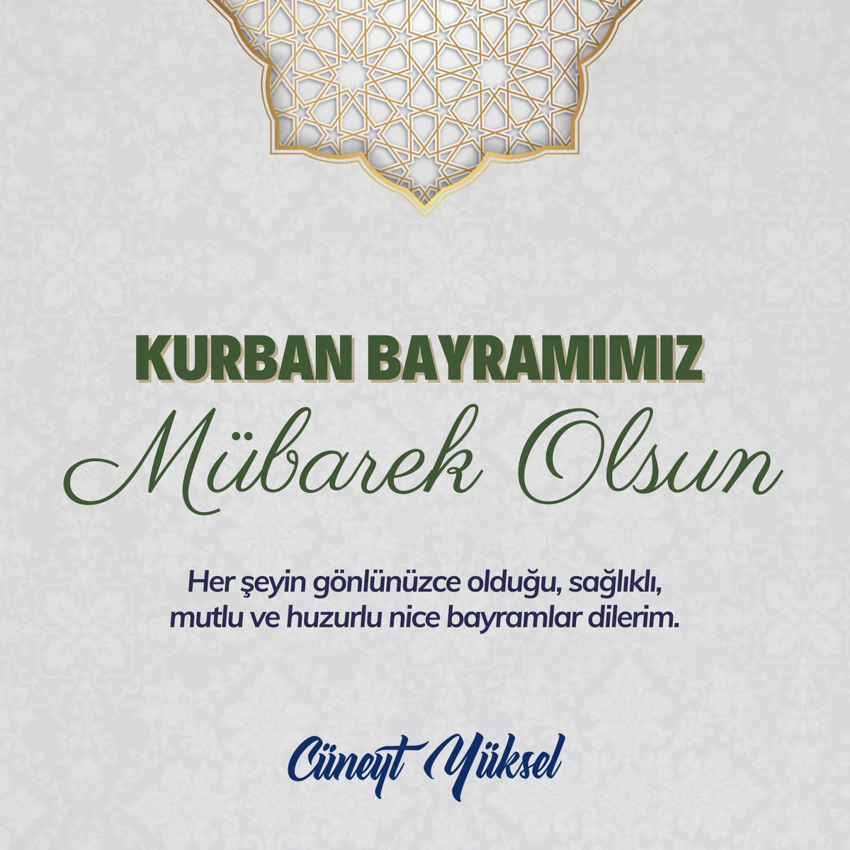 Bayramın gönüllerimize ferahlık, hanelerimize mutluluk, ülkemize aydınlık getirmesi dileğiyle mübarek Kurban Bayramı’nızı kutluyor, hayırlı bayramlar diliyorum.
#BayramBirlikteGüzel