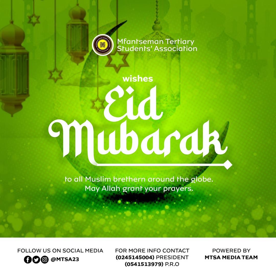 mtsa23_'s tweet photo. Wishing you a joyous and blessed Eid Mubarak filled with happiness, love and prosperity.
to you and your family. 🕌🌙💫❤️.
*Ameen*
#mtsa #educationfordevelopment #captainsmart  
#onuatv&amp;fm @followers @captainsmartofficial  @ja_danquah https://t.co/CfKR7ALZ1g