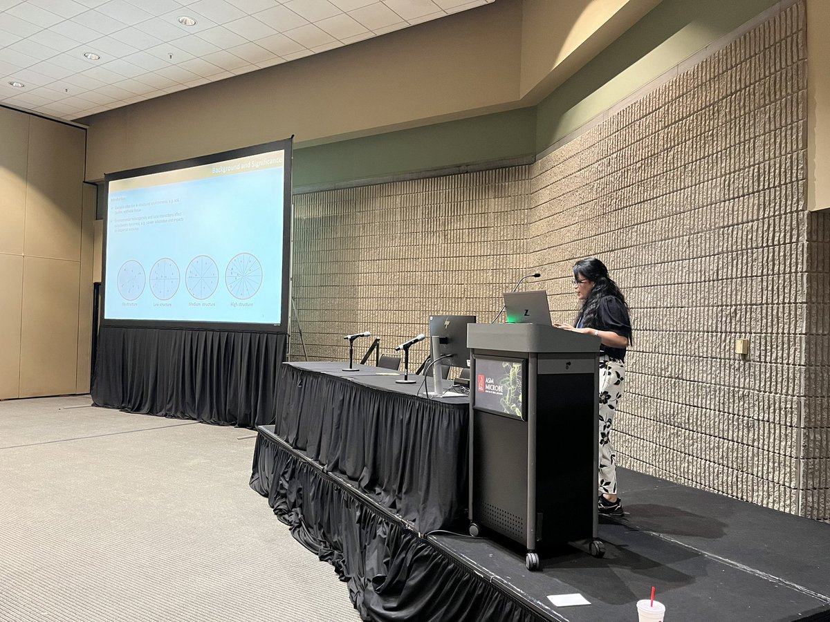Will Ratcliff (@wc_ratcliff) on Twitter photo <a href="/AlitaBurmeister/">Alita Burmeister</a> <a href="/Akter_Mahfuza91/">Mahfuza Akter</a> is next, telling us about the role of spatial structure on the evolution of P. aeruginosa.
Structure lowers rates of adaptation (wonder if this is due to increased drift, or something else?). <a href="/AlitaBurmeister/">Alita Burmeister</a> <a href="/Akter_Mahfuza91/">Mahfuza Akter</a> is next, telling us about the role of spatial structure on the evolution of P. aeruginosa.
Structure lowers rates of adaptation (wonder if this is due to increased drift, or something else?).