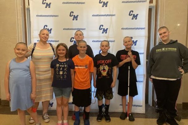 CatoMeridianES's tweet photo. Congratulations to all those who bravely got their hair taken off for St. Baldrick's yesterday: Lirael Garrett, Mrs. Garrett, Kayleigh Bolton, Josiah Schmitt, Jonathan Hess, Nick Hess, Davis Cardinale, Skylar Blake and Owen McGetrick (not pictured) https://t.co/95a7EOb5N7