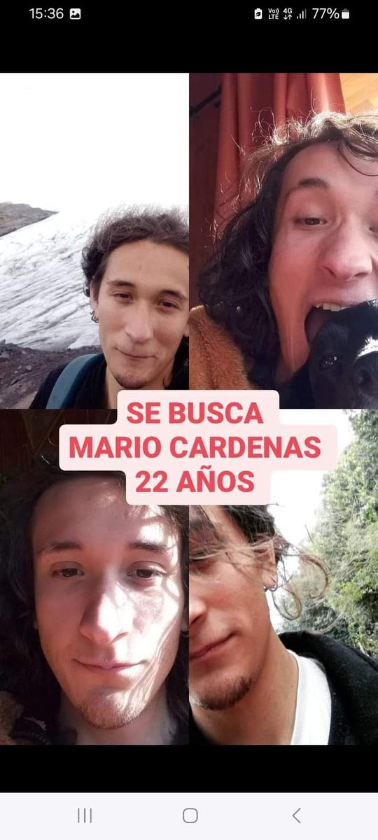 🔴 ATENCIÓN VALDIVIA Y ALREDEDORES, Aún no aparece Mario Cárdenas.
"Hijo amado, como te extrañamos. Toda tu familia y sobre todo yo. Han pasado muchos dias y mi tristeza aumenta. Trato que mi fe no decaiga, pero hay horas que mi dolor gana"
COMPARTIR hasta que aparesca!!