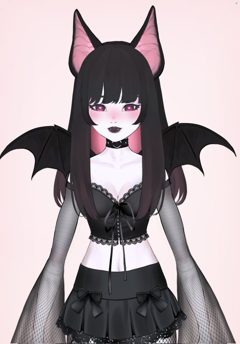 2 pic. irl model vs vtuber model   Follow me on twitch to hang and game with your favorite slutty vampire