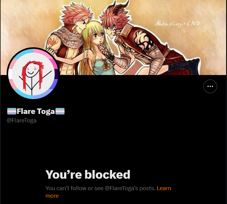 It feels good to be blocked by this person. Badge of victory.