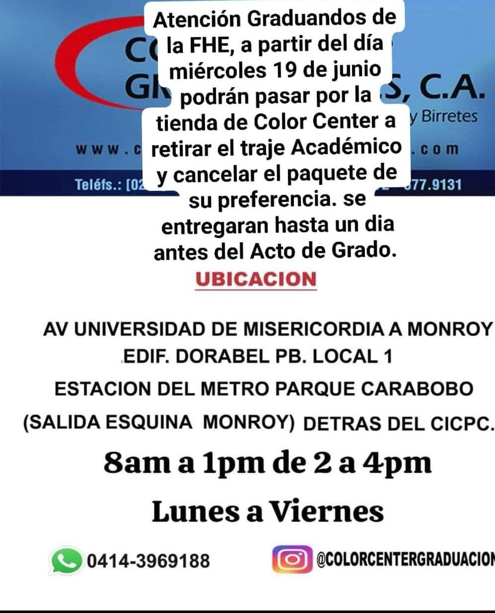 pmbarriosmo's tweet photo. Información importante para los graduandos de la Facultad de Humanidades y Educación #UCV  para los actos del 27 y 28 de junio @fhyeucv  #Venezuela https://t.co/Vm87xotjD9