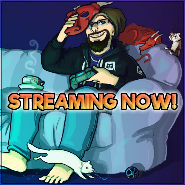 Heyo peeps. Tilly seems to have a cold / allergies, so my work day has been a bit all over the place. But now she’s settled, going to dive into a stream to unwind. Come help me pick which games to relax with!

Join me on Twitch for a late-night chill-stream. I brought pick &amp; mix!