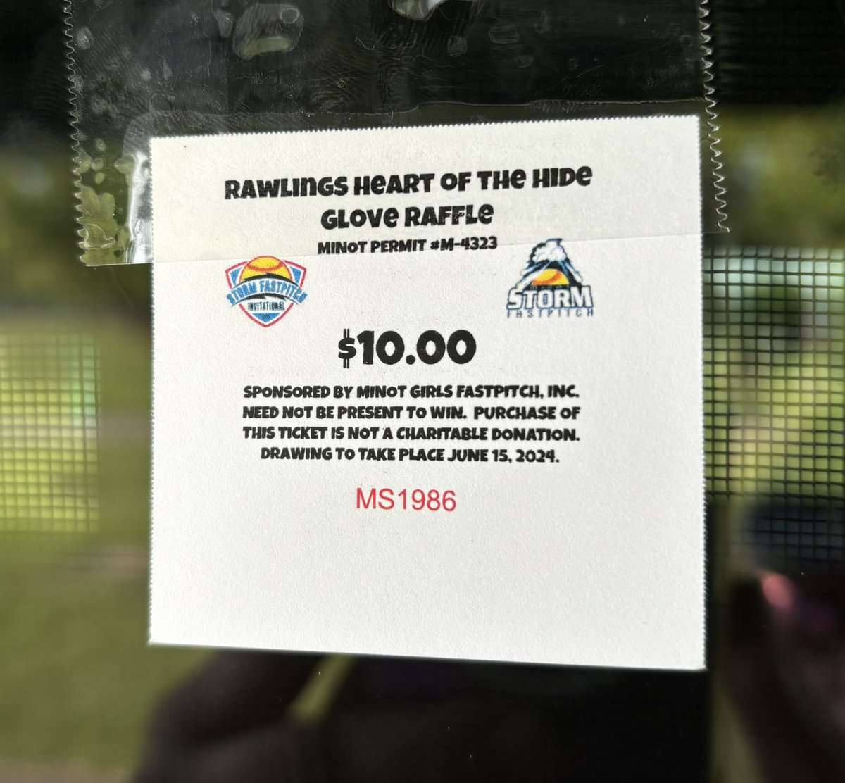 MinotStorm's tweet photo. 🥎MINOT STORM GLOVE RAFFLE WINNING TICKET!🥎 https://t.co/90iY1GwHVM