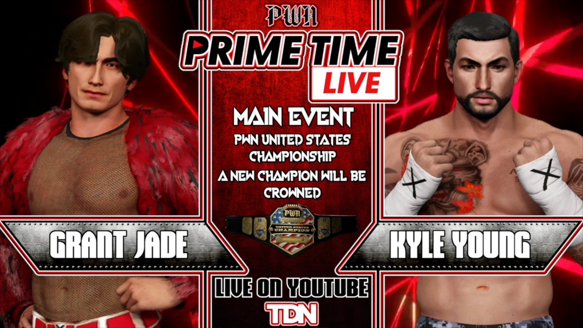 PWN_CAW's tweet photo. YOUR MAIN EVENT STARTS NOW @2ndCitySoldier TAKES ON @GrantJade_ FOR THE PWN UNITED STATES CHAMPIONSHIP! WHO IS WALKING OUT AS CHAMPION?!
#PRIMETIMELIVE https://t.co/qvm4reW0iW