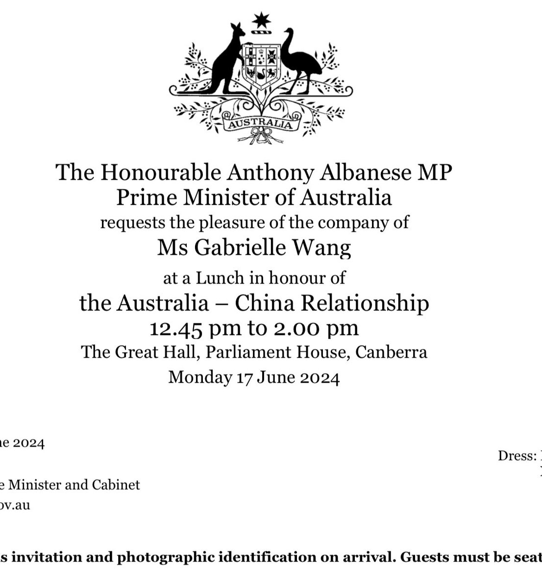 Heading off to Canberra today for this very special lunch.