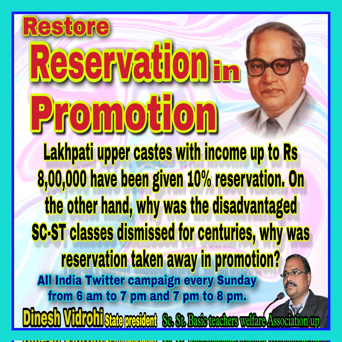 #RestoreReservationInPromotion 
#RestoreOPS 
हम अपना अधिकार लेकर रहेंगे। 
<a href="/ncbn/">N Chandrababu Naidu</a> <a href="/NitishKumar/">Nitish Kumar</a> <a href="/BhimArmyChief/">Chandra Shekhar Aazad</a> <a href="/narendramodi/">Narendra Modi</a> <a href="/myogiadityanath/">Yogi Adityanath</a> <a href="/AmitShah/">Amit Shah</a> <a href="/jitanram/">jitanram manjhi</a> <a href="/iChiragPaswan/">युवा बिहारी चिराग पासवान</a> <a href="/mieknathshinde/">Eknath Shinde - एकनाथ शिंदे</a> <a href="/kharge/">Mallikarjun Kharge</a> <a href="/RahulGandhi/">Rahul Gandhi</a> <a href="/yadavakhilesh/">Akhilesh Yadav</a> <a href="/SurajKrBauddh/">Suraj Kumar Bauddh</a> <a href="/HansrajMeena/">Hansraj Meena</a> <a href="/AashiAmbedkar/">☆Aashi Ambedkar</a> <a href="/MIB_India/">Ministry of Information and Broadcasting</a>