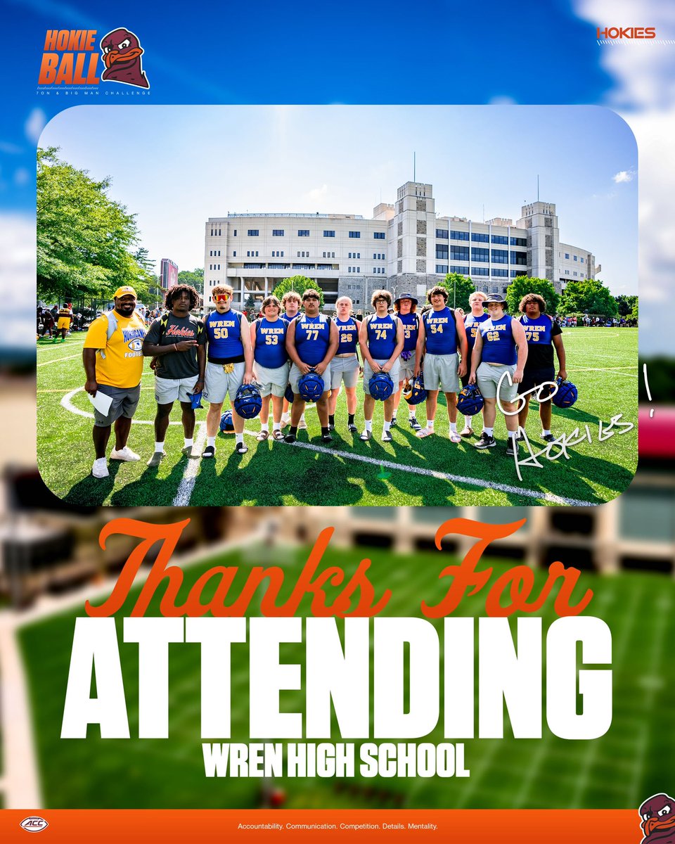 MrCoachFrate's tweet photo. Thanks for having us @HokiesFB‼️@OfficialWrenFB @OfficialWren https://t.co/Mnlf0NdLbm