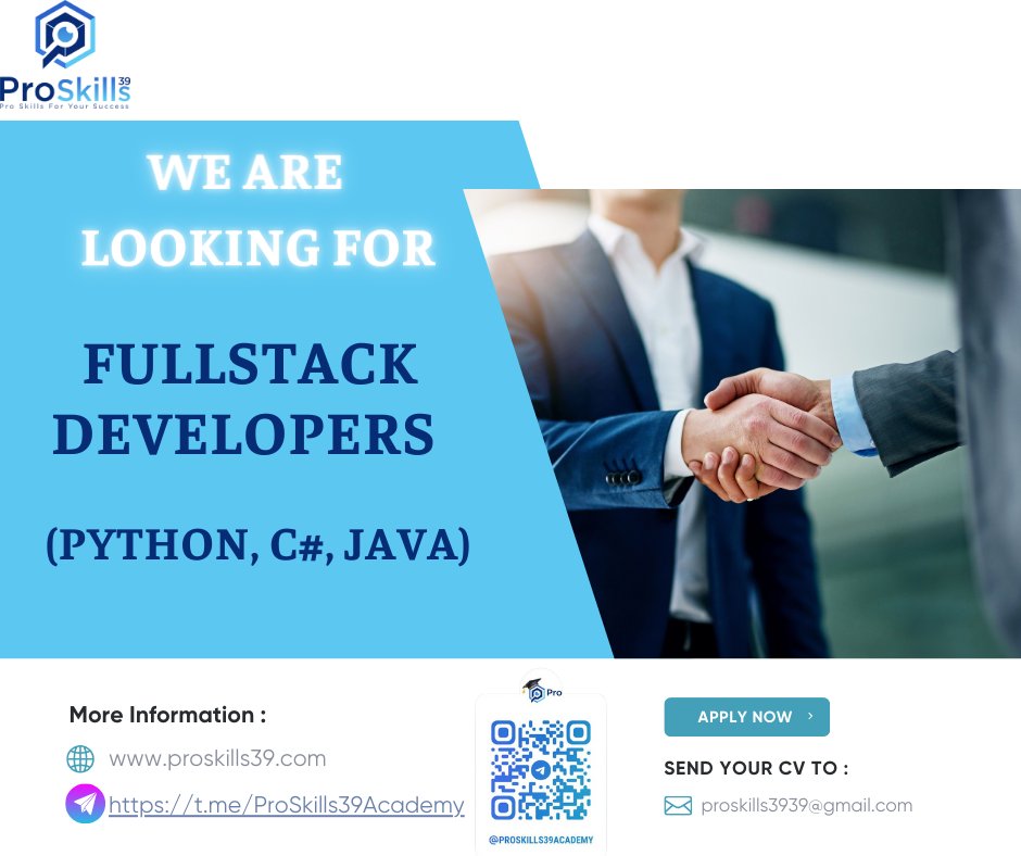 😍[Dist 3, Hybrid] Fullstack Developers (Python, C#, Java) ~ 65 million total
👉Click here for more details: proskills39academy.com/2024/06/16/dis…