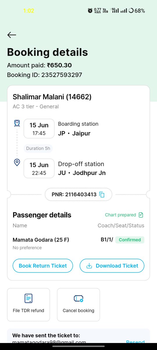 kkgodara2000's tweet photo. @IRCTCofficial  It's frustrating that a 6-hour train delay is considered acceptable, but the TT won't accept an accidental cancellation of two tickets with the same name. Can you please address this issue? #CustomerService #TrainDelay https://t.co/WSNYWCwhKO