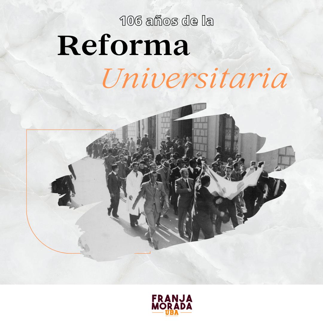 ¡Conmemoramos 106 años de la Reforma Universitaria! 
Desde Franja Morada recordamos y honramos a aquellos estudiantes que en 1918 levantaron sus voces para transformar la educación en Argentina y Latinoamérica. Su lucha sigue siendo nuestra bandera.